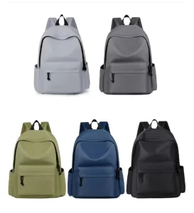 Customized Logo Large Capacity Solid Color Laptop Backpack College Junior High School Student Backpack