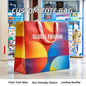 Customized Logo Non-Woven Tote Bag for Women’s Shopping Handle Recyclable for Candle and Craft Use