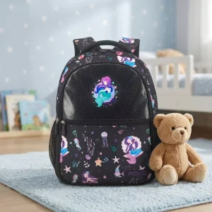 Customized Mermaid School Bag for Girls Glitter Kids Backpack Ergonomic Primary School Student Nylon Large Capacity Bookbag