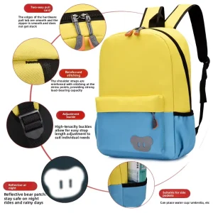 Customized Oxford Schoolbag for Primary Middle School Students Curved Shoulder Straps Unisex Design Polyester Backpack