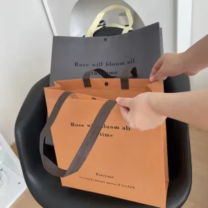 Customized logo Printed Letter Eco-friendly Non-woven Polypropylene Material Fabric Shopping Tote Bag