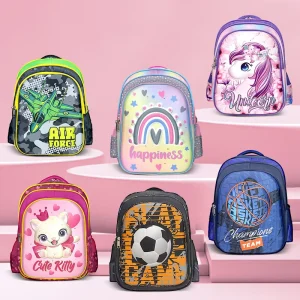 Cute 3D EVA Student Backpack Large Waterproof Boys and Girls School Bag Durable and Light with Cartoon Logo