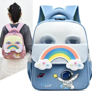 Cute 3D Rainbow Toddler Backpack with Breathable Straps Preschool School Bag for Kindergarten Girl and Boys