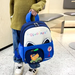 Cute Anime Cartoon Animal Backpack for Boys Girls Breathable Nylon Polyester Lining Curved Shoulder Strap Soft Handle