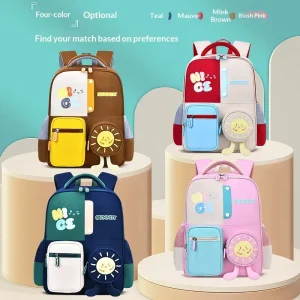 Cute Cartoon Children’s Large Capacity Elementary School Student Multi Pocket Design Backpack