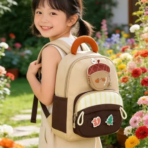 Cute Cartoon Kids Backpack Acorn & Squirrel Toddler School Bag Lightweight Preschool Backpack