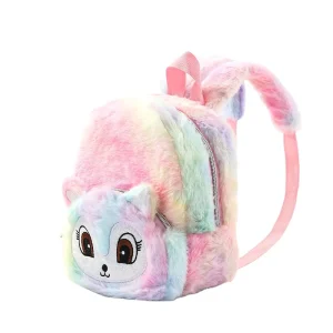 Cute Cartoon Plush Backpack Unicorn Fox Plush Schoolbag Girl Casual Backpack Plush Backpack