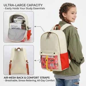 Cute Cartoon Printed School Backpack with Csutom logo Polyester Leisure Backpack Lightweight Travel Casual Backpack