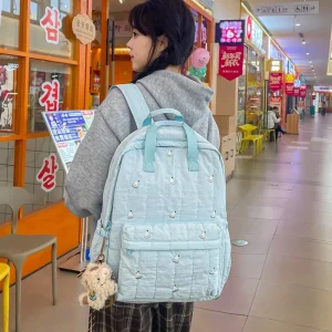 Cute Fashion Unisex Internal Frame Polyester Backpack Zipper Closure Cell Phone Pocket College High School Middle Students