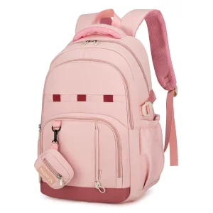 Cute Geometric Zipper Backpack for Unisex Large Capacity Waterproof School Travel Student Comfortable