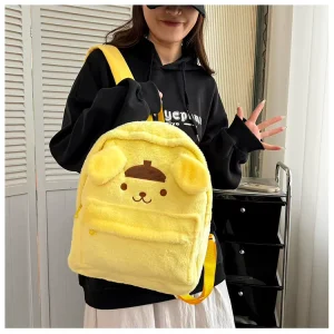 Cute Sanrio Cartoon Backpack Embroidered Plush Kids School Bag for Girls