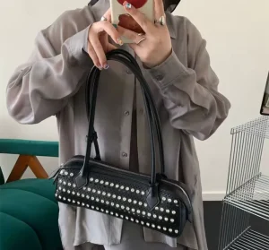Cutout Rhinestone Shoulder Bag Customizable Women’s Minimalist Underarm Handbag Perfect Mother’s Day Gift