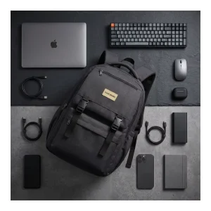 Dark Grey 600D Oxford Large Capacity Double Buckle Pocket Padded Strap School University College Student Backpack