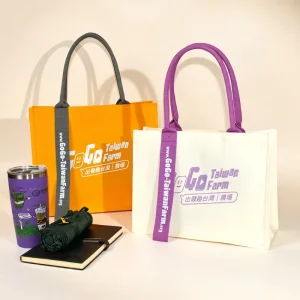 Designer Customized Size Logo for Custom Large Capacity Reusable with Streamer Cotton Canvas Bag for Shopping Tote Bags