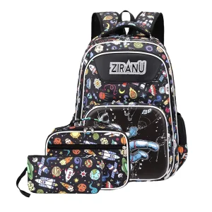 Detachable Trolley Design Durable Waterproof Polyester School Backpack Zipper Closure Fashionable Wheels Student Travel Boys