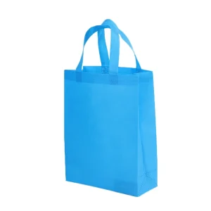 Durable Blue Reusable Non-woven Tote Bag Customizable Eco-friendly Shopping Grocery Bag Promotional Handbag for Daily Use