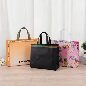 Durable Custom Printed Colorful Reusable Folding Style PP Laminated Non Woven Tote Shopping Bags for Gift Craft Travel