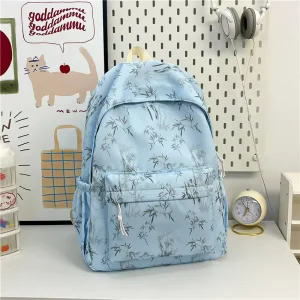 Durable Lightweight Bamboo Pattern Student Backpack Casual Backpack Outdoor Travel School Backpack for Daily Use