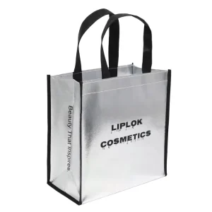 Durable Shiny Silver Non Woven Shopping Bag Laser Gold Tote Bag for Promotion Exhibition