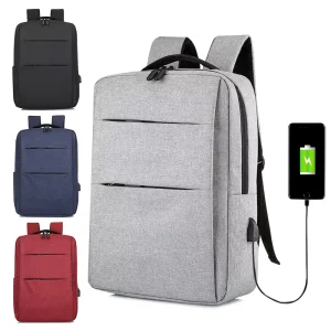 Durable Simple College Business Travel Large Capacity Laptop Backpack for Gift With USB Charging Port