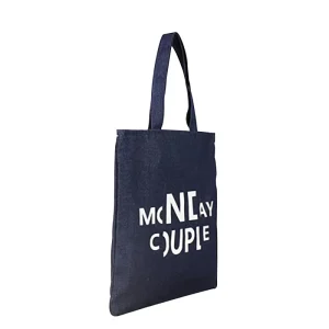 Durable Women Cotton Denim Tote Shopping Bags Custom Recycled Denim Jean Bag with Your Logo