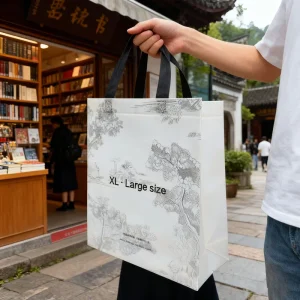 Eco Friendly Biodegradable Reusable Non woven Tote Bags Hand Length Handle Custom Logo Waterproof Clothing Socks Fur