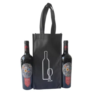 Eco Friendly Fabric Non-Woven Tote Bag Custom Logo Non Woven Bag for 2 Wine Bottles Wine Gift Bags
