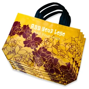 Eco-Friendly Large Tote Non-Woven Fabric Gift Bag Reusable with Gold and Silver Recyclable and Sustainable Packaging