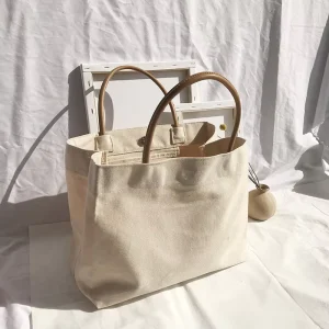 Eco Friendly Organic Cotton Canvas Tote Bag Custom Logo Printed Reusable Grocery Shopping Bags Recyclable