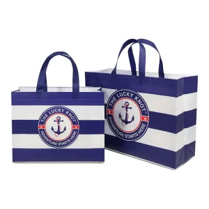 Eco Friendly Recyclable Reinforced Handles Custom Logo Laminated Non Woven Tote Bag Grocery Shopping