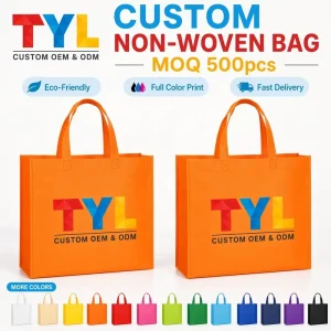 Eco Friendly Reusable Non Woven Tote Bag with Handles Custom Logo Printed Durable Nonwoven Fabric Shopping Bags