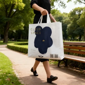 Eco Friendly Reusable Non woven Bag Recyclable Harden White Cloth Tote Bags Logo Screen Printed Fur Clothing Socks Handbags