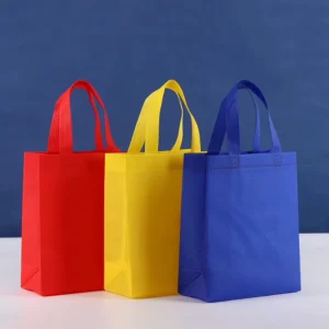 Eco-friendly Biodegradable Durable Reusable Non-woven Fabric Shopping Tote Bags Hand Length Handle logo