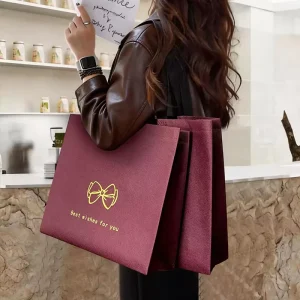 Eco-friendly Durable Non Woven Reusable Foldable Tote Bag with Custom Printed Logo for Packaging