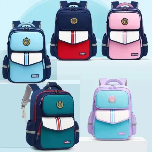 Elementary School Students’ English Style Grade 1-6 Decompression Ridge Protection Lightweight Large Capacity Backpack