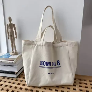 Exquisite Design Custom Logo Printed 2OZ Canvas Tote Shopping Bag Cotton Canvas Bag