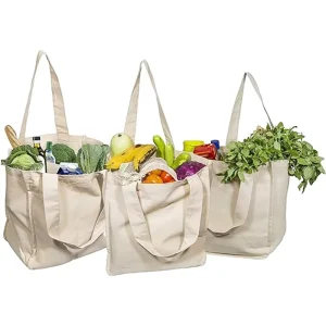 Extra Heavy Weight Large Oversized Washable Eco friendly Reusable Cloth Canvas Grocery Shopping Tote Bags