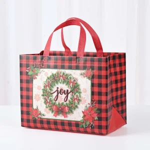 Factory Custom Logo Non Woven Christmas Tote Bag Eco Friendly Reusable Holiday Gift Bag