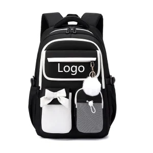Factory Customized Logo Mochilas Escolares Waterproof Student Backpack Cute Bow School Bags for Girls