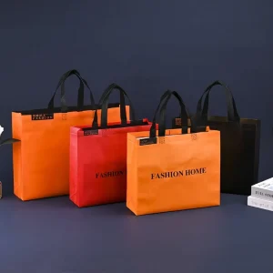 Factory Customizes Durable Reusable Non Woven Supermarket Grocery Shopping Exhibition Tote Bags Hand Length Handle
