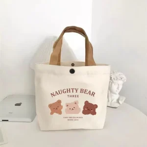 Factory Eco friendly Canvas Tote Bags Custom Logo Small Lunch Bag Cotton Bags