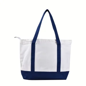 Factory Personalized Large-capacity Woman Cotton Tote Bag Customizable Reusable Canvas Shopping Bags With Zipper