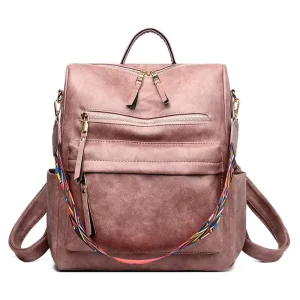Factory Price Women Students PU Backpack School Bags Large Convertible Backpack