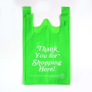 Factory Promotional Logo Tote Bag Reusable Non Woven T Shirt Vest Packing Cotton Bag Nonwoven Shopping Bag with Woven Handle