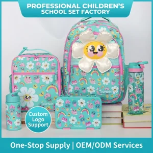 Factory School Bags for Girls Women 5Pcs Set Backpack Cute Cartoon Printing School Backpack Kids