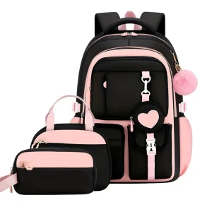 Fantasy Unisex Heart Schoolbag Lightweight Ridge Protection Breathable Waterproof Curved Shoulder Strap Fresh Sweet Backpack