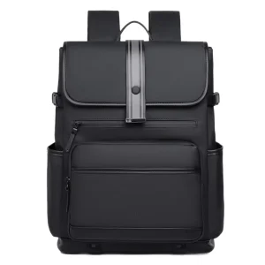 Fashion Flip Double Shoulder Bag Denim Waterproof Business Computer Backpack Men’s Casual Lightweight Large Capacity Polyester