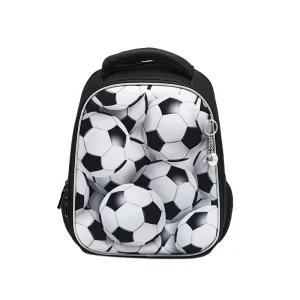 Fashion Football Print Unisex Boy Kids School Backpack Softback Zipper Closure OEM Manufacturer