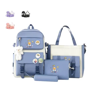 Fashion Leisure Large Capacity Waterproof Students Bag Children Girls Factory Schoolbag School Backpack Set
