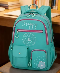 Fashion Oxford Geometric Girls Student Backpack 18 Inch Air Cushion Straps Spine Protection Waterproof Polyester